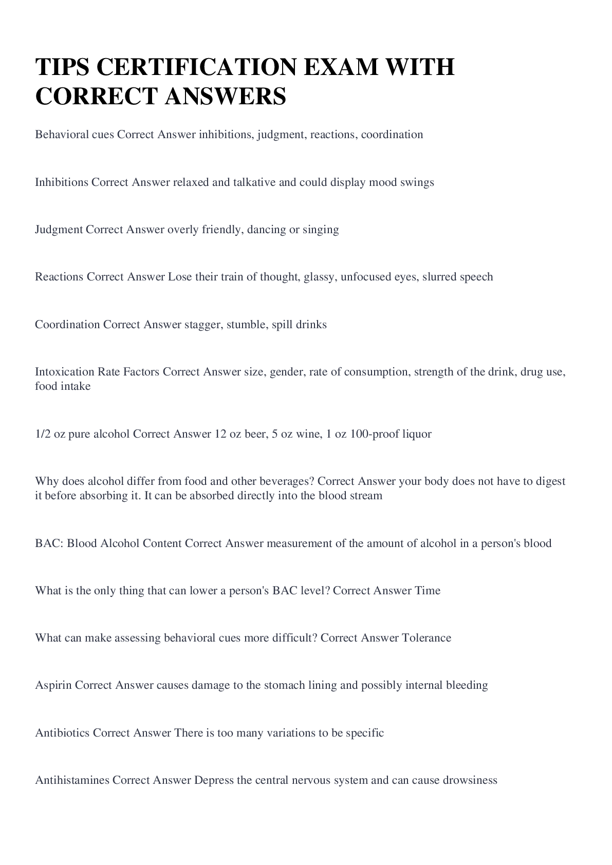 Preview image for TIPS CERTIFICATION EXAM WITH CORRECT ANSWERS